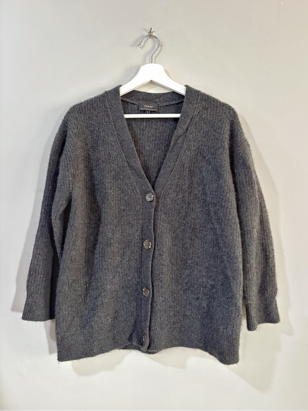 Quince Cashmere Cardigan Sweater Women S Gray Mongolian Wool Quiet Luxury Chic